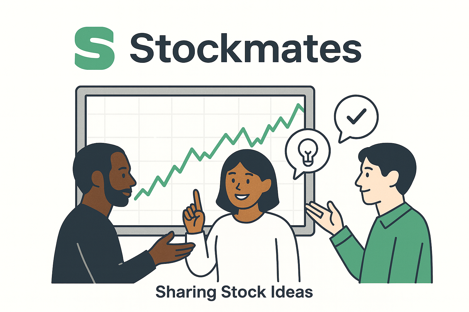 Friends sharing stock ideas on Stockmates